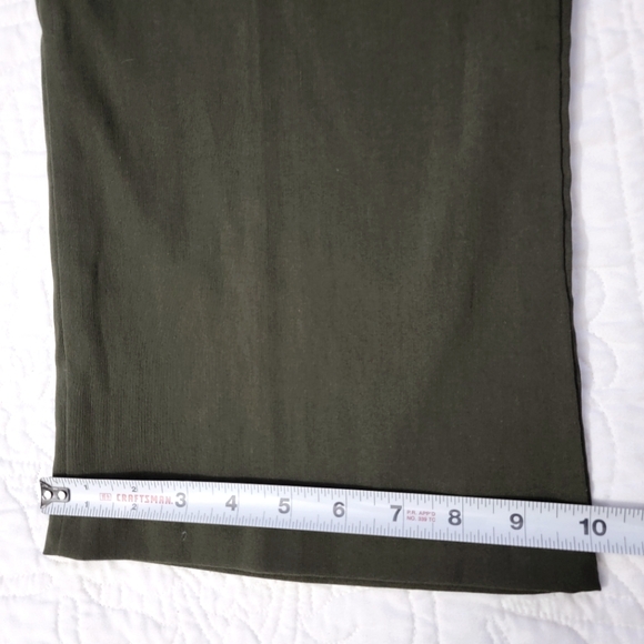 Womens High Rise Dark Olive Green Stretch Dressy Pants - Picture 9 of 11